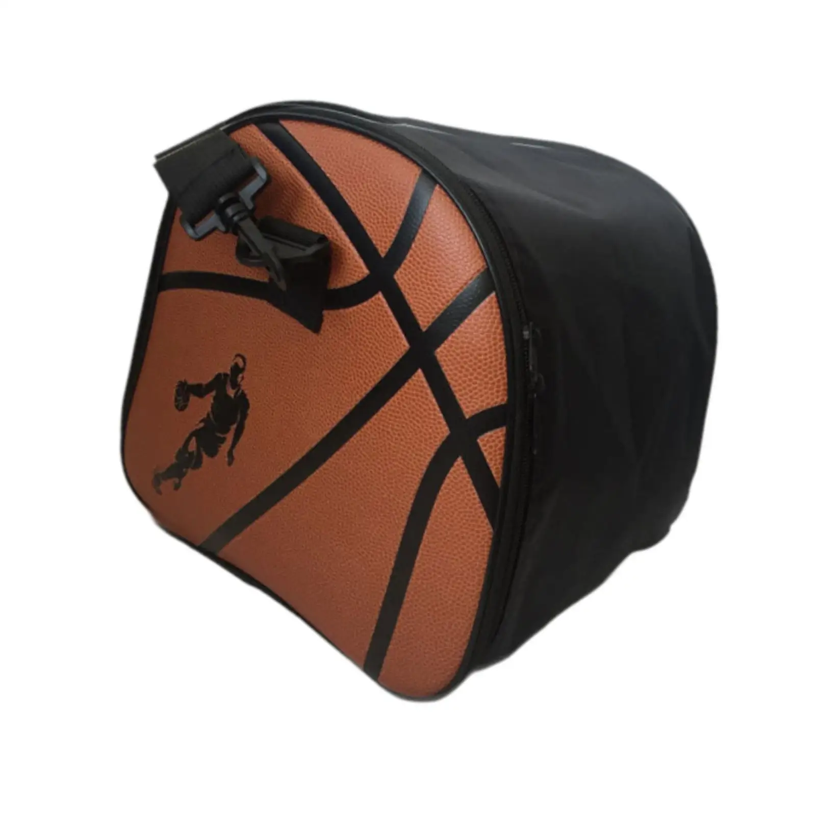 Bolsa de ombro de basquete organizador de vôlei crossbody transportando couro do plutônio transporte fechamento com zíper na moda saco de armazenamento de futebol