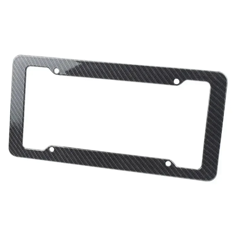 2 PC Carbon Fiber License Plate Frame-Black Plastic Front & Rear Car Tag Holder Cover For Men/ Women,With Mount Hardware,Screws
