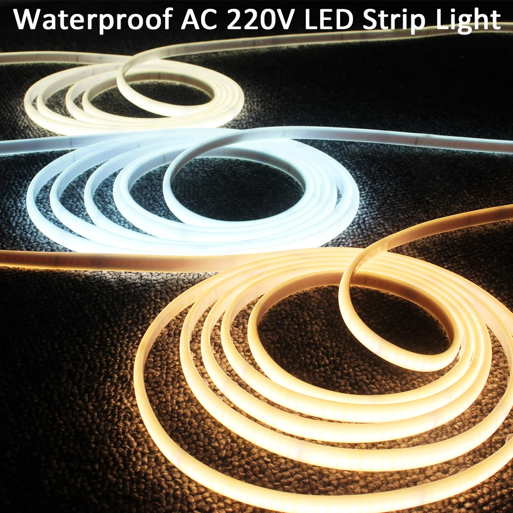Outdoor Lighting No Wiring - 1-20M 220V COB Lampu Strip LED