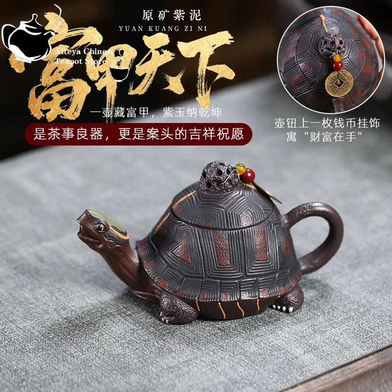 

Yixing Purple clay teapot, original ore, purple clay biomimetic teapot, rich in martial arts tea set, Chinese teapot, health pot