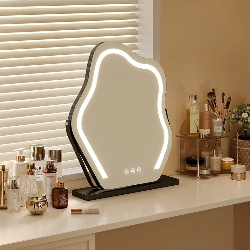 YFY Lamp Dresser Mirror Rotatable Dresser Mirror Master Bedroom Desktop Beauty Mirror