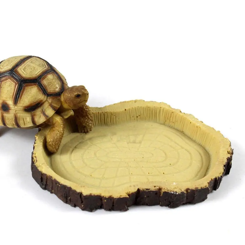 Pet Store Supply Tortoise Eating Resin Dish Feeding Bowl Vivarium Use