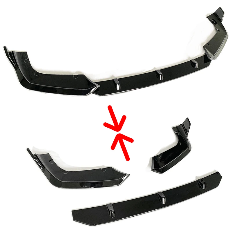 6 قطعة مجموعات الجسم لسيارات BMW X5M F95 2020 2021 2022 M50i الجبهة الفاصل الشفاه + المصد الخلفي الناشر + التنانير الجانبية تمديد الجذع المفسد #5