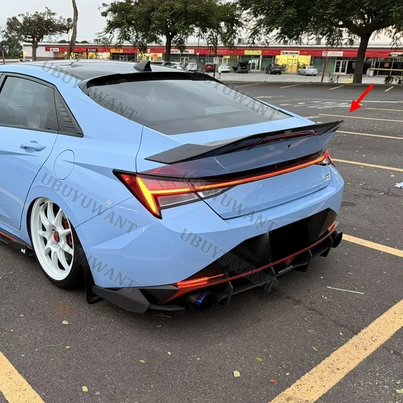 For Hyundai Elantra CN7 2020 2021 2022 2023 R Style ABS Rear Trunk Lid Car Spoiler Wings