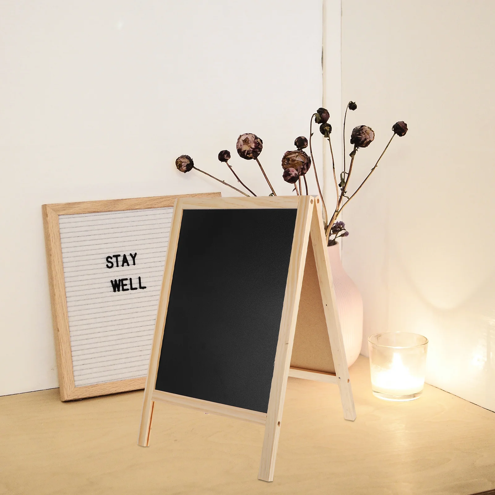 

Mini Double-Sided Magnetic Blackboard Hanging Sign Plaque Rectangular Chalkboard Tags for Wedding Table Number Memo Board