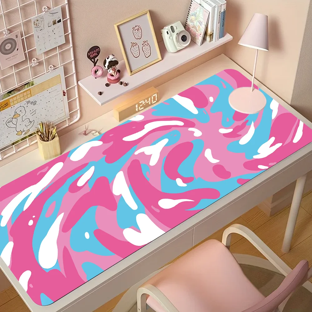 Pink Strata Liquid Mouse Pad Desk Mouse Pad Cute HD Desk Pad Extended Gaming Keyboard Mats Large XXL Gamer Mousepad 100x50