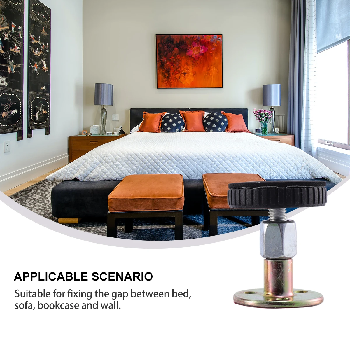 

Furniture Stabilizer Anti-shake Fixer Bed Frame Tool Adjustable Telescopic Support Bracket Protective Case Wall Protector Glue