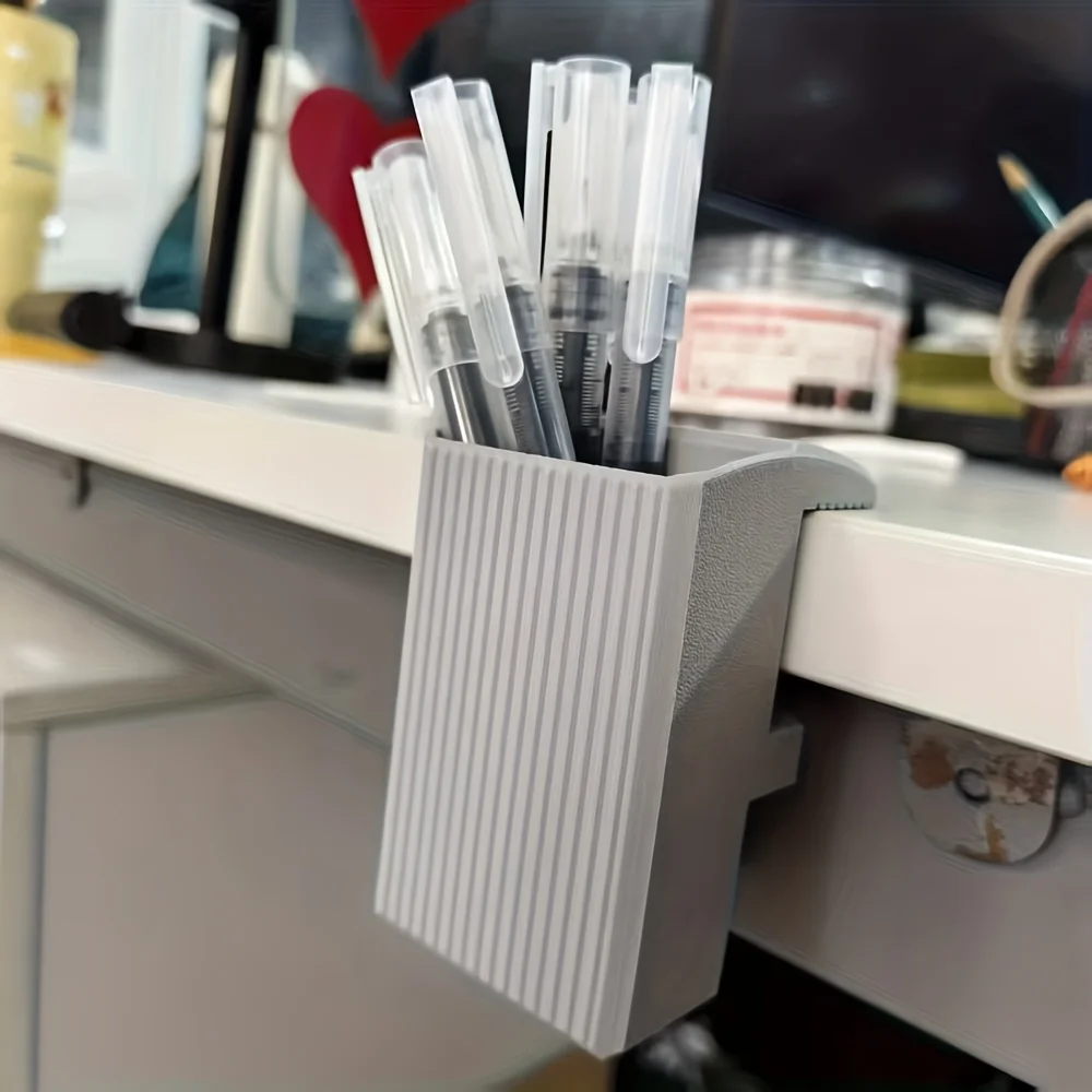 

Desk Edge Clip on Pen Holder Storage Container, Pencil and Marker Storage Container, 10-35mm Desktop Pen Holder Storage Box