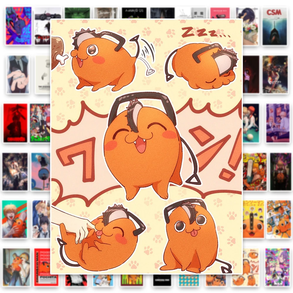 60 Teile/satz Anime Kettensäge Mann Cartoon Aufkleber Coole Pochita Denji Graffiti Aufkleber Telefon Fall Tagebuch Laptop Wasserdichte Aufkleber