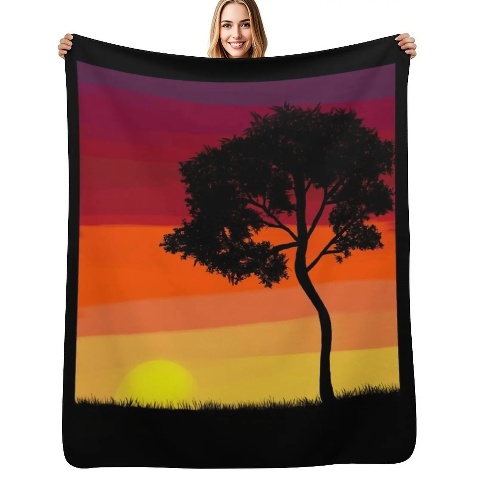 

My Beginner Sunset Digital Painting Throw Blanket Luxury Designer Giant Sofa wednesday warm for winter Blankets