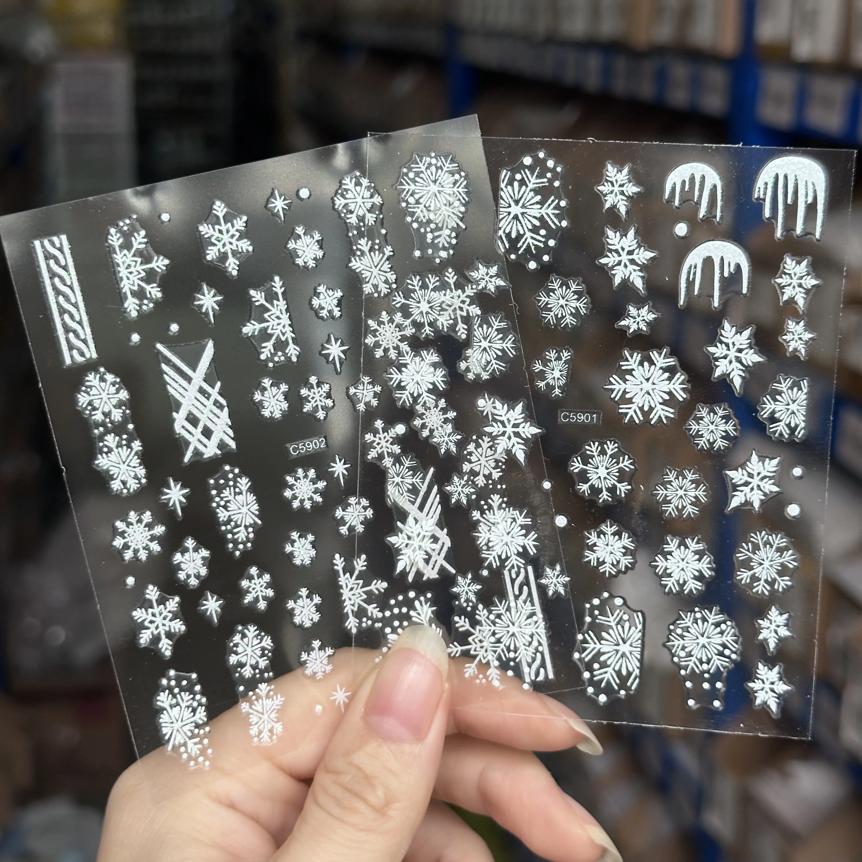 1 pz glitter bianco fiocco di neve adesivi natalizi per nail art inverno romantico fiocco di neve decalcomanie autoadesive decorazioni per unghie di Capodanno