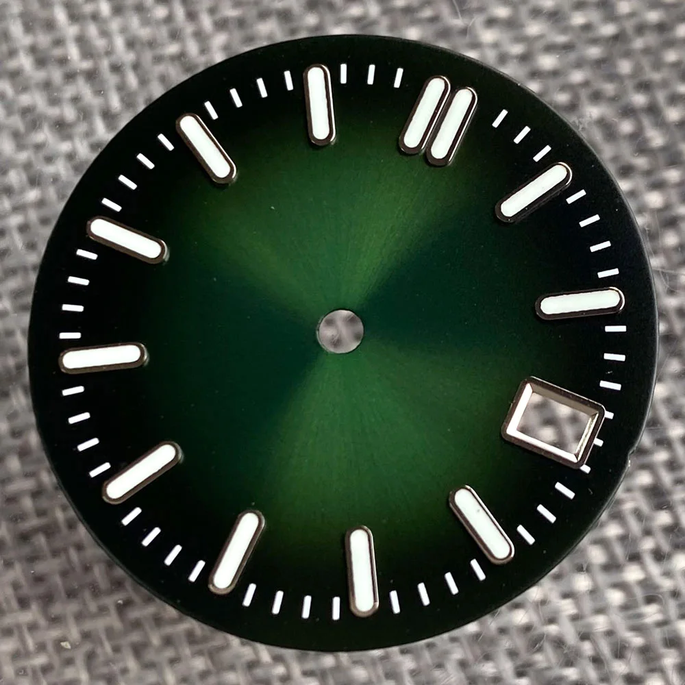 

Sunray Green/Blue/Grey Sterile 29mm Watch Face Silver Markers for NH35 NH36 Dive Pilot Watch Accessories Date
