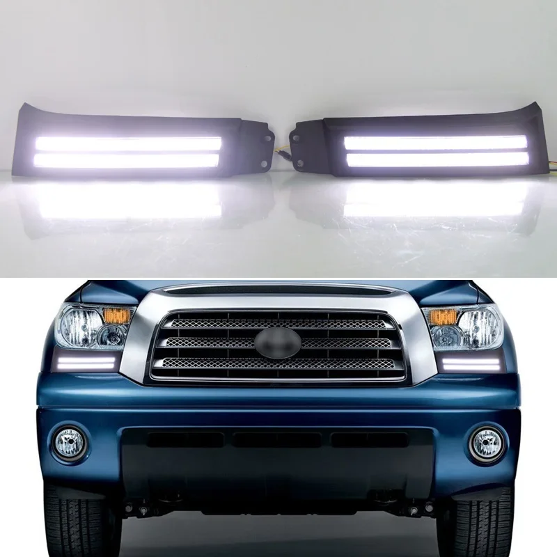 LED DRL Daylights For For Toyota Tundra 2007 - 2013 Car Accessories Decoration Turn Signal Indicators Daytime Running Lamp