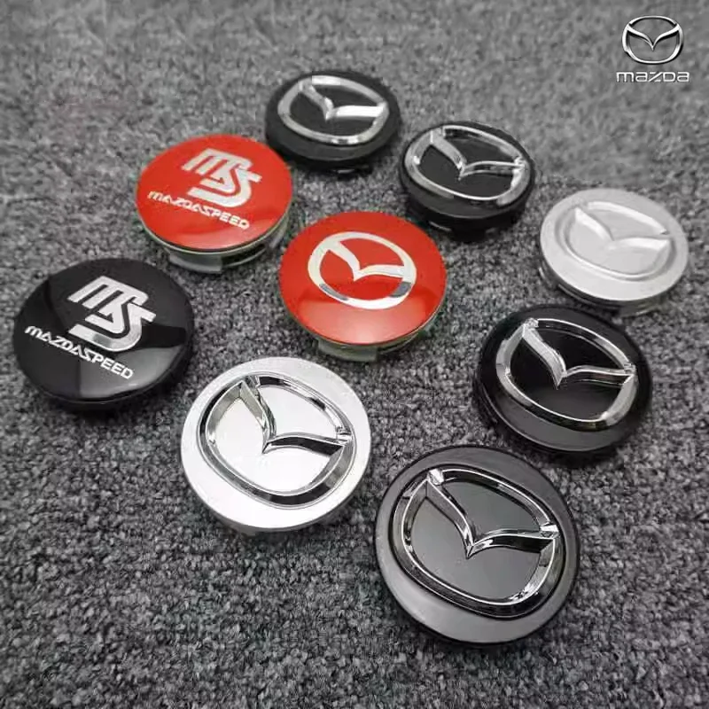 4pcs 56mm Wheel Center Cap Logo Hub Cover Badge Emblem Car Accessories for Mazda Axela 2 3 5 6 CX-5 CX 7 CX-9 MX-5 Car Styling