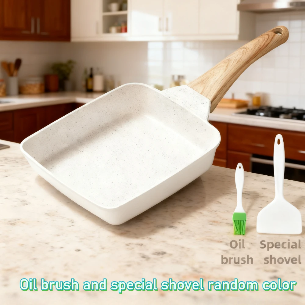 

Японская сковорода для омлета, сковорода для яиц тамагояки, сковорода для яиц с антипригарным покрытием, прямоугольная сковорода для стейка со съемной ручкой для ожогов