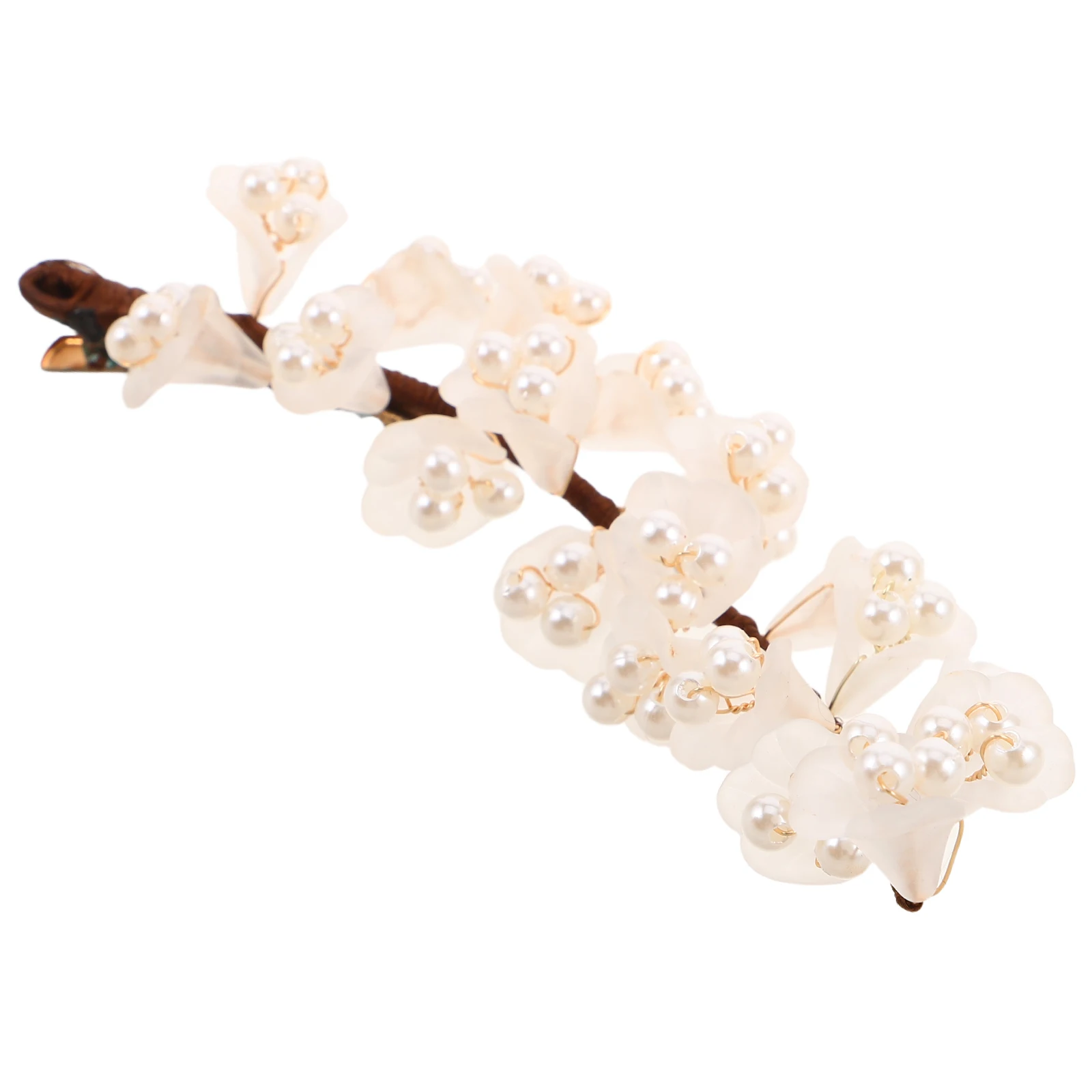 

Elegant Chinese Style Lily Flower Metal Hair Clasp Vintage Hairpin Pearls Decorative Clips Claw Pins Bun Barrettes For Women