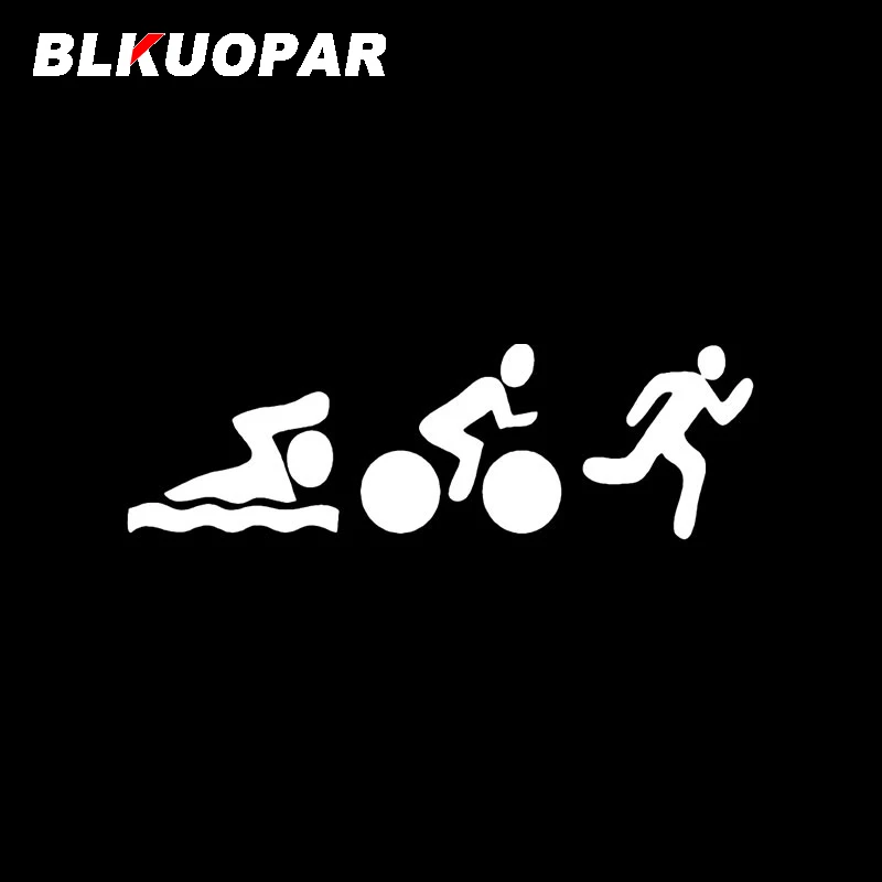 BLKUOPAR Swimming Cycling And Running Iron Man Car Stickers Sport Decals Creative Silhouette Laptop Surfboard Accessories