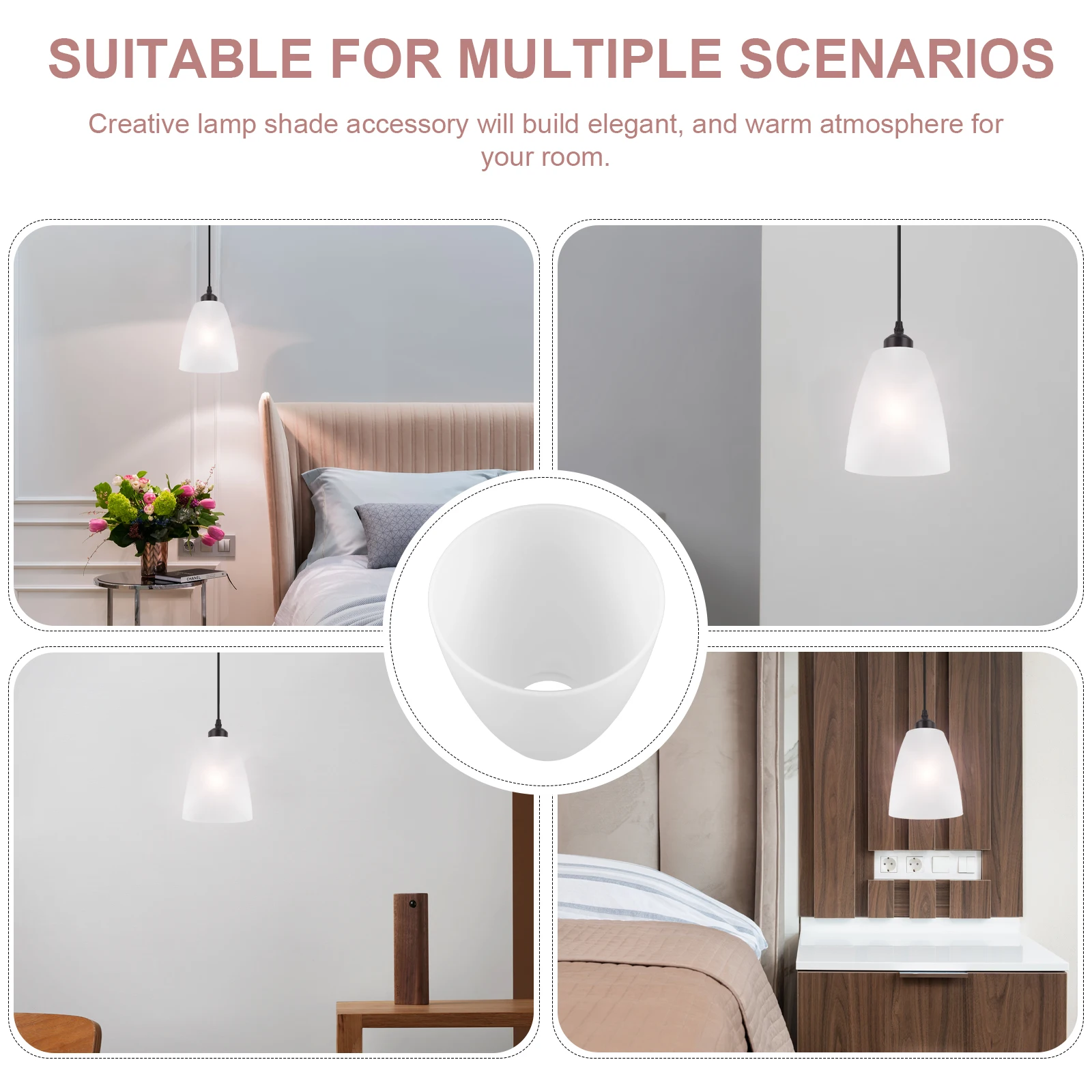 

4pcs Creative Plastic Lamp Shade Cover Bedroom Living Room Simple Design Easy Install Dust Insect Protection Light