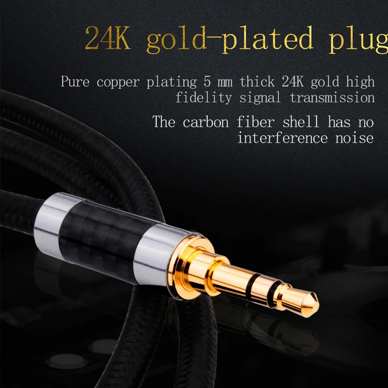 YYTCG G2S Hifi 3.5mm AUX Cable High Quality Siver-plated 3.5mm Male to 3.5mm Male Audio Cable