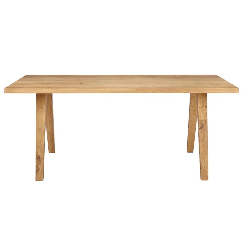 

Dining Table Bench Solid Wood Oak Log Dining Table and Chair Home Long Table Furniture