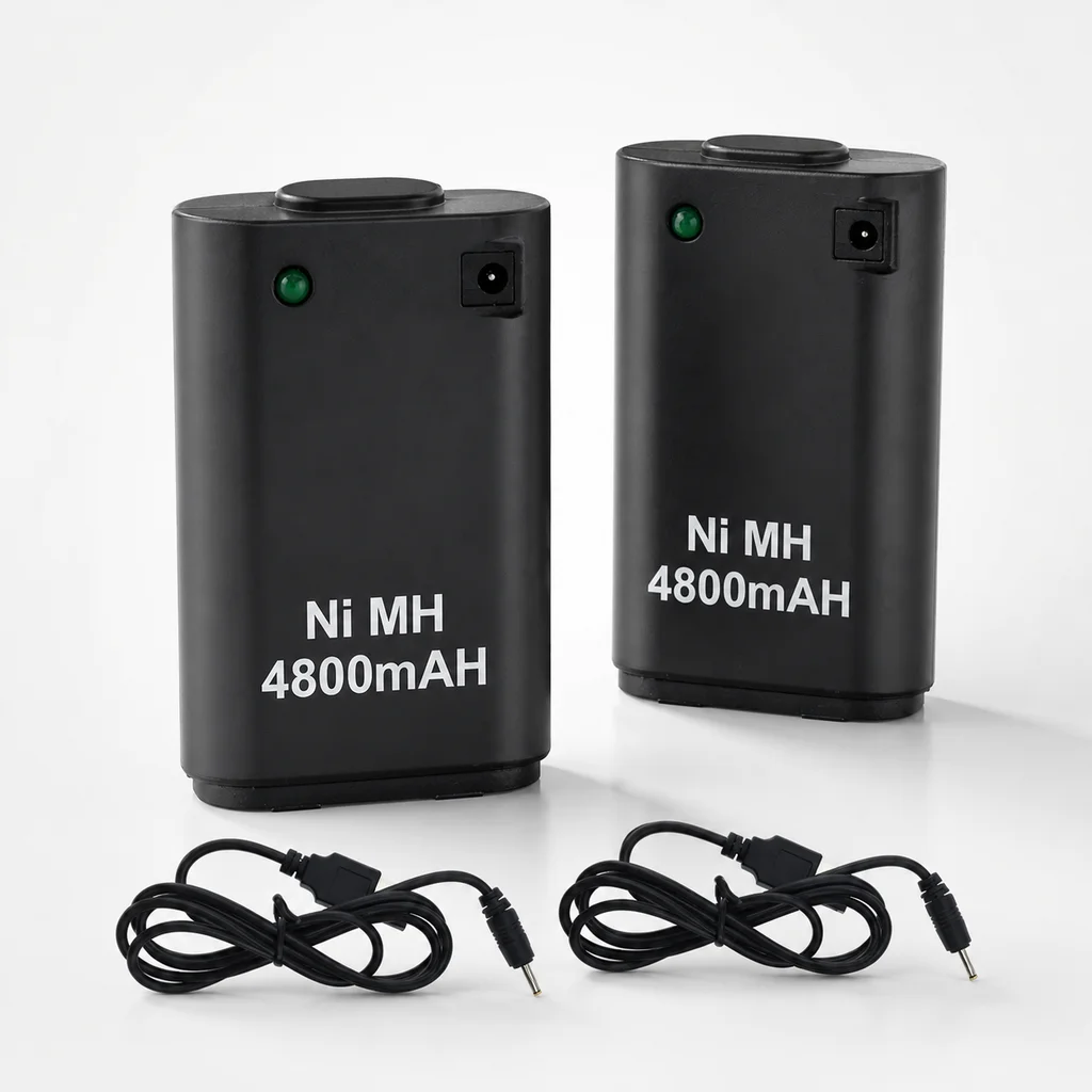 Game Console Battery 2-in-1 4800mAh Ni-MH Rechargeable Replacement Battery For Xbox 360 Gamepad Controller Pack