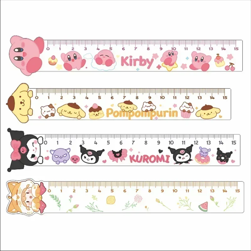 Sanrio New Ruler Melody Kuromi Hello Kitty School Supplies Cute Transparent Acrylic Kawaii Cartoon Anime Stationery Girls Gift