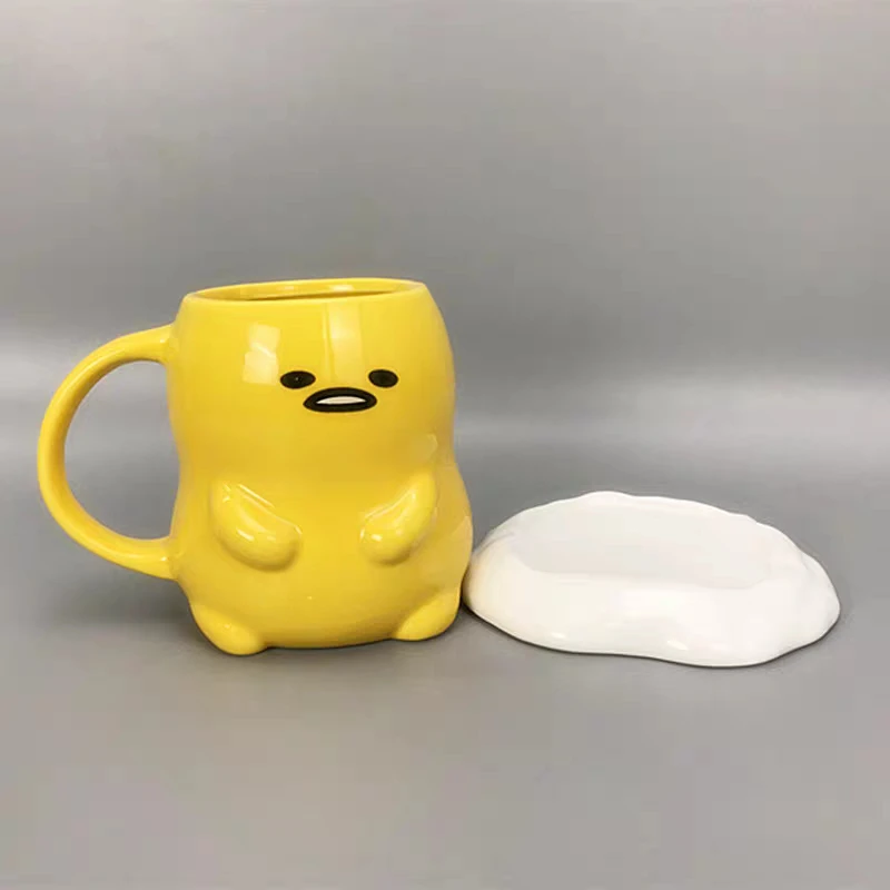 Gudetama Yolk Lazy Egg Mug Gift Action Figure Dolls Toys Kids Cute Gudetama 3D Cup about 500ml Cup Birthday Gift for Kids