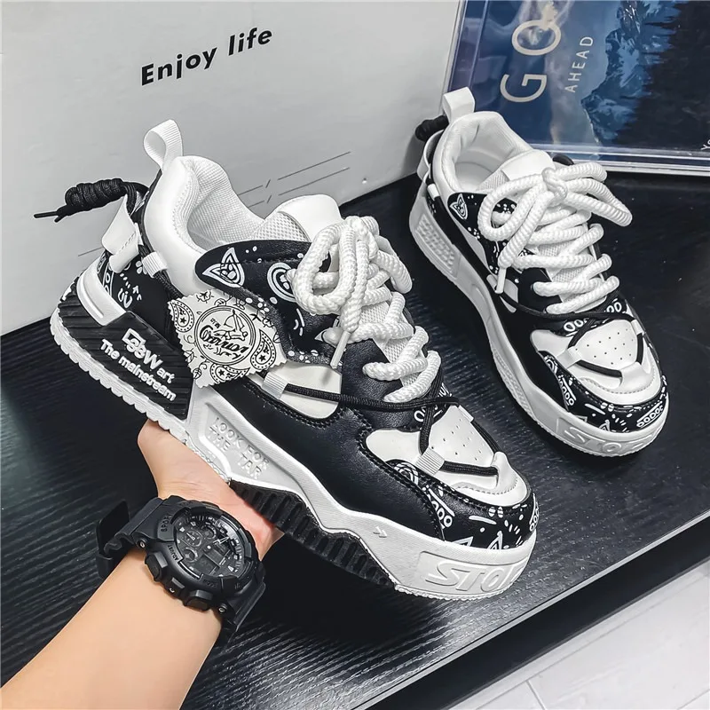 

Luxury Men's Sneakers 2024Fashion Designer Casual Shoes for Men Comfortable Platform Running Skateboarding Shoes Tenis Masculino