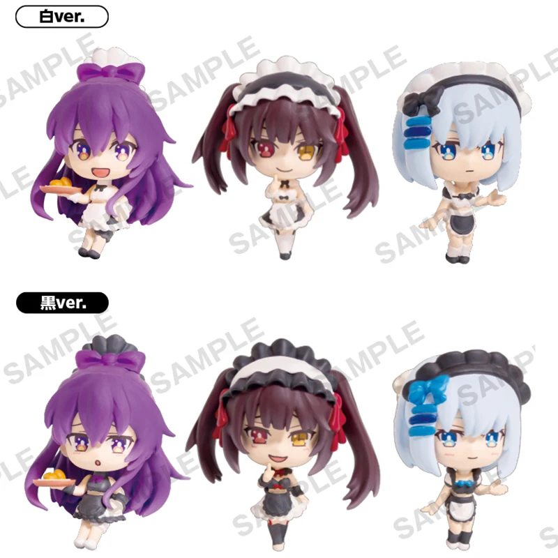 Original 6Pcs Gashapon Tokisaki Kurumi Yatogami Tōka DATE A LIVE Anime Figure Toys For Kids Gift Collectible Model Ornaments