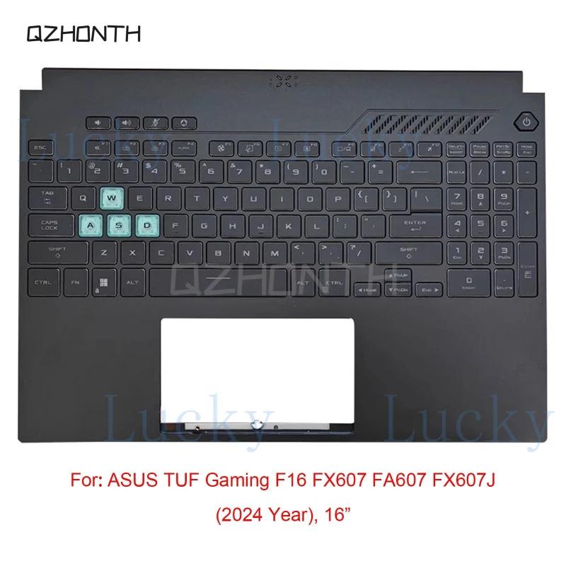 

f Used For ASUS TUF Gaming F16 FX607 FA607 FX607J Palmrest Backlit Keyboard 16"