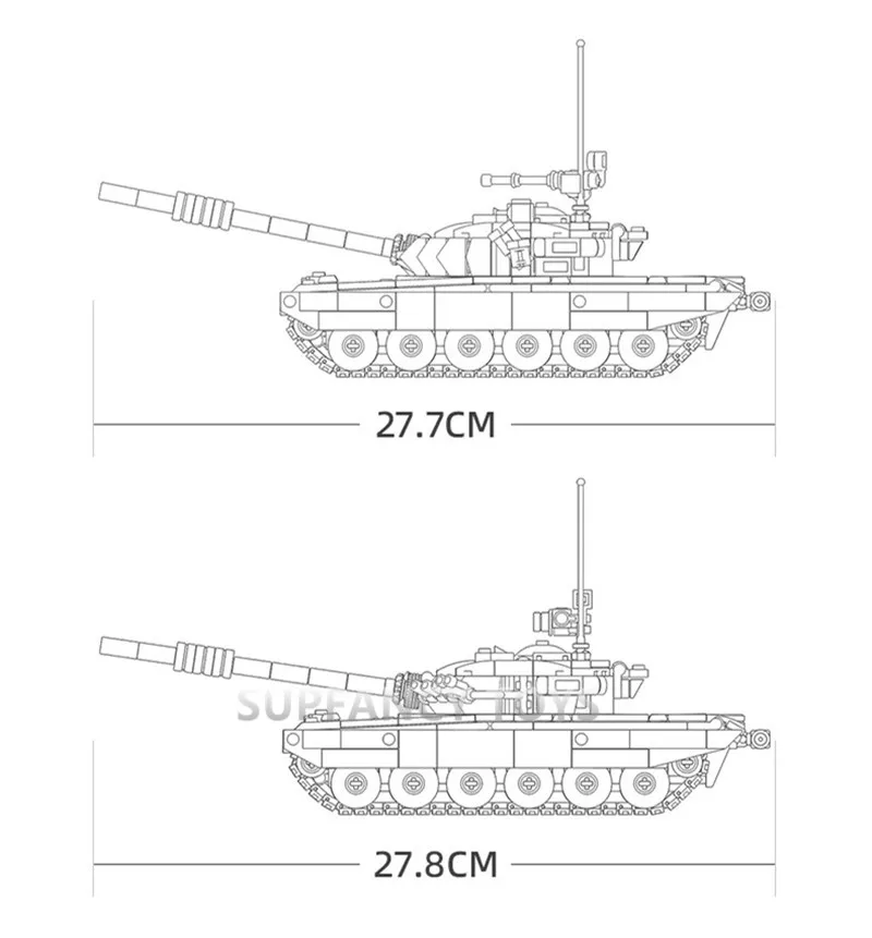 Sluban Military STRV103 Main Battle Tank T-72B3 MBT Bricks Army Helicopter Vehicle Weapon DIY Creative Building Blocks Boys Toys