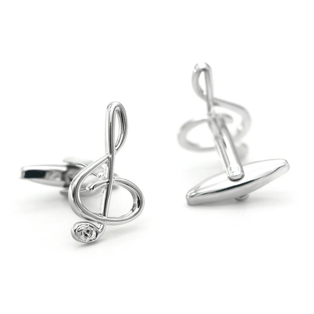 iGame New Arrival Fashion Cuff Links Silver Color Music Note Design Quality Brass Material Men's Cufflinks  