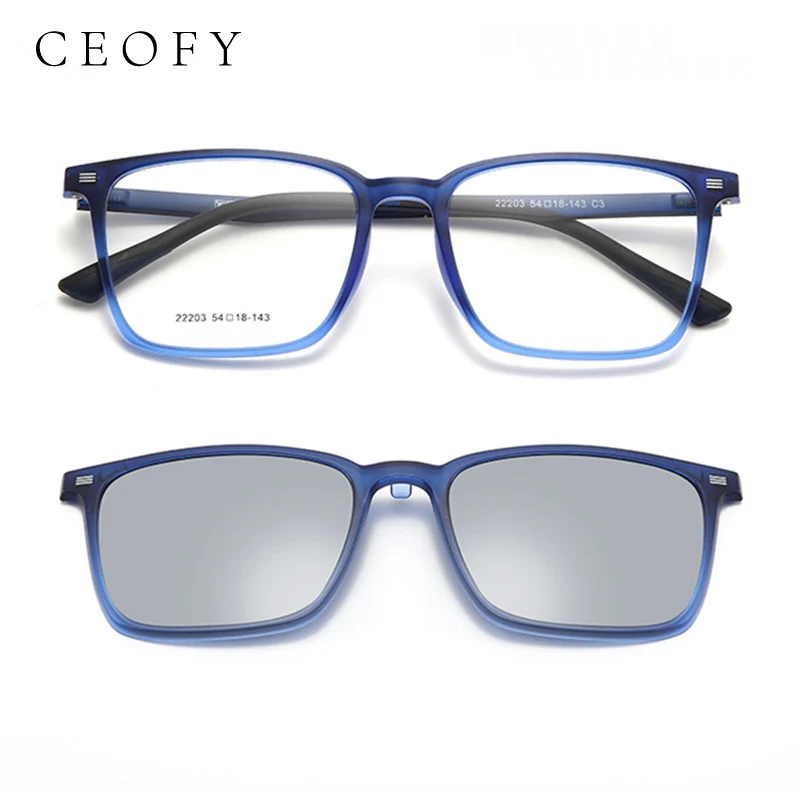 

Ceofy 2024 New Men Glasses Frame Fashion Driving Polarized Magnetic Clip Sunglasses Optical Myopia Prescription Eyeglasses Frame