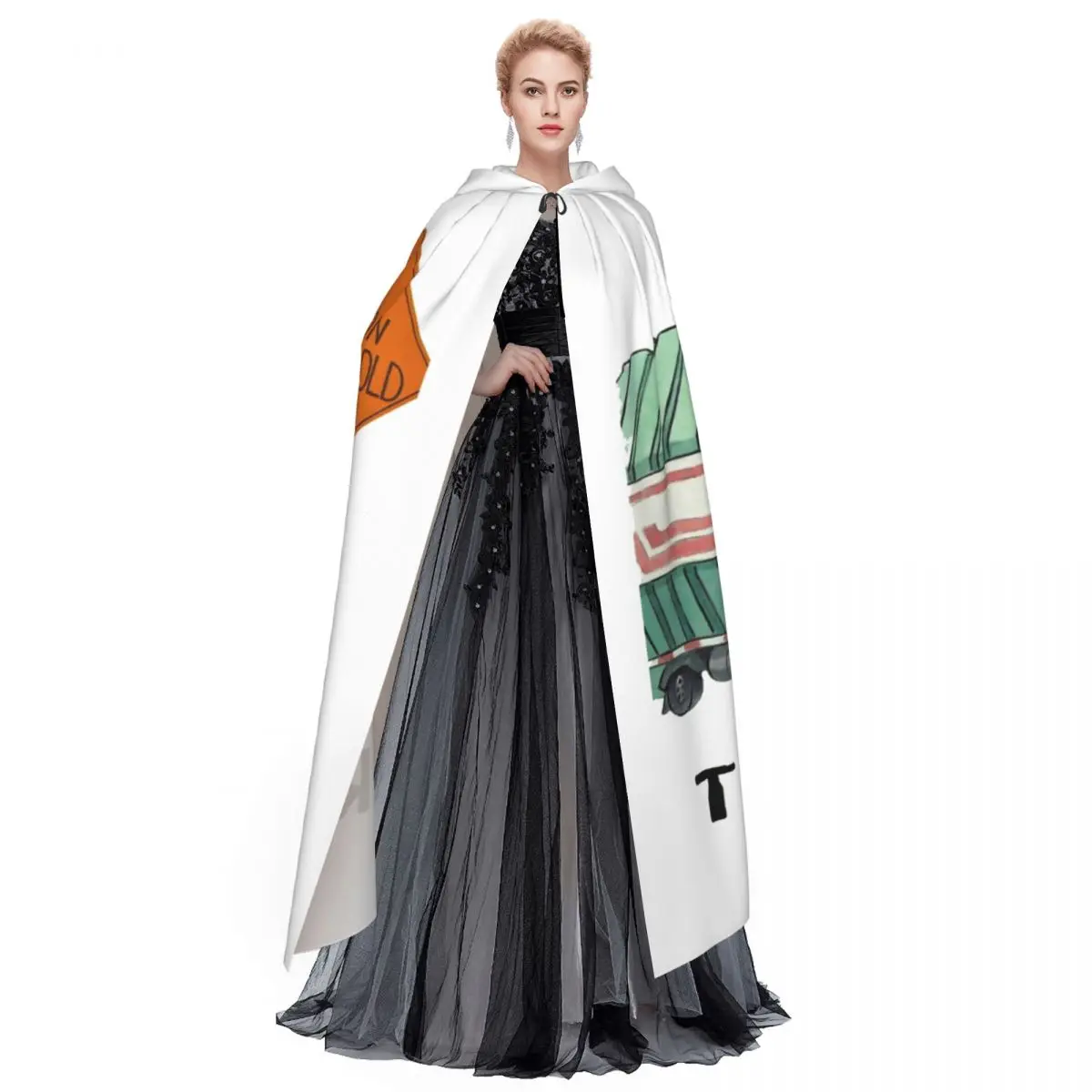 쓰레기 트럭 만화 넷플릭스 긴 후드 망토 마녀 중세 의상 코스프레 케이프 할로윈 코트 성인 유니섹스