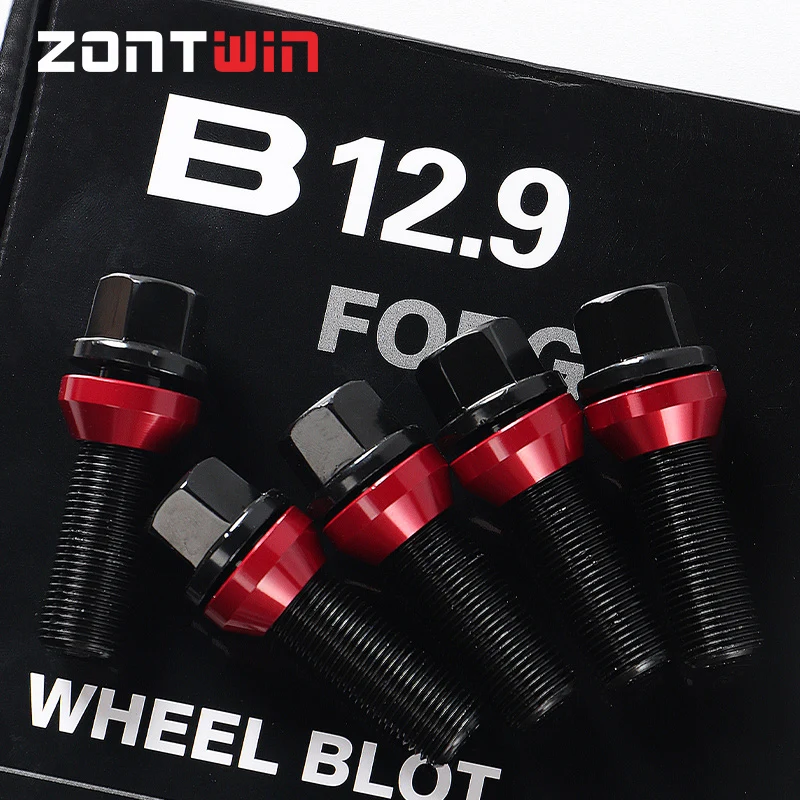 4 Bimecc Extended Alloy Wheel Bolts – M14 X 1.5 X 40mm, Black, For Audi A1 A3 A4 A5 A6