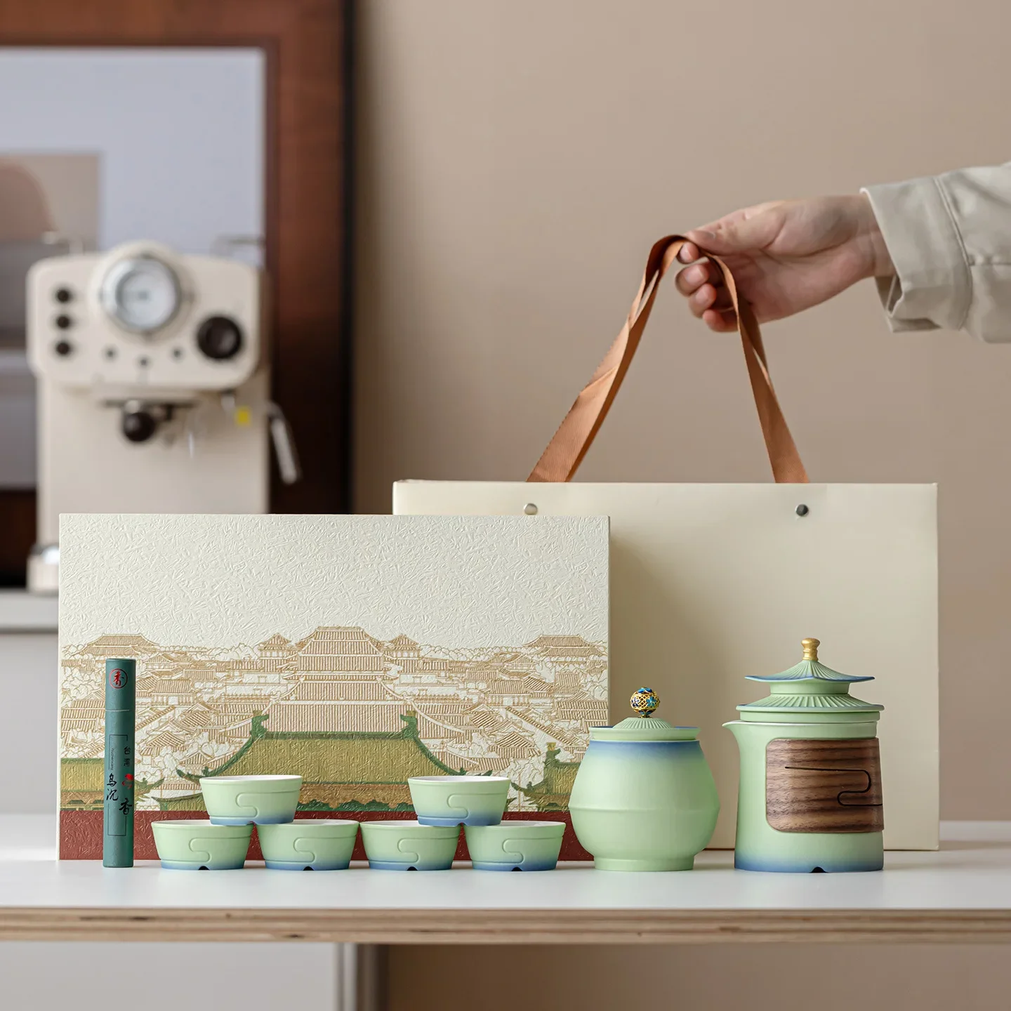 Chinese Design Ceramic Portable Kung Fu Travel Tea Set Business Tea Set Gift Quick Mug Trend Teawaretea Pot and Cup Set Gift