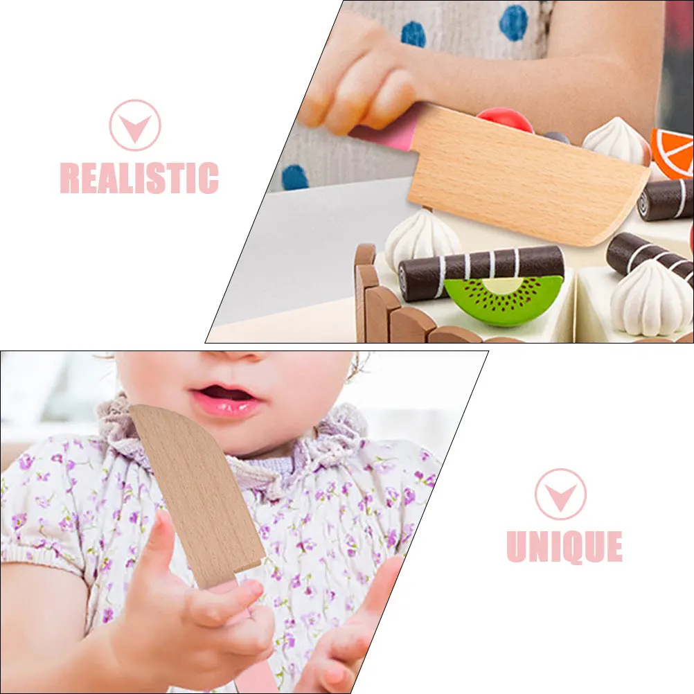 

1pc Realistic Wooden Kitchen Kids Cooking Simulation Educational Safe Rounded Edges Pretend Play Early Learning For Children Diy