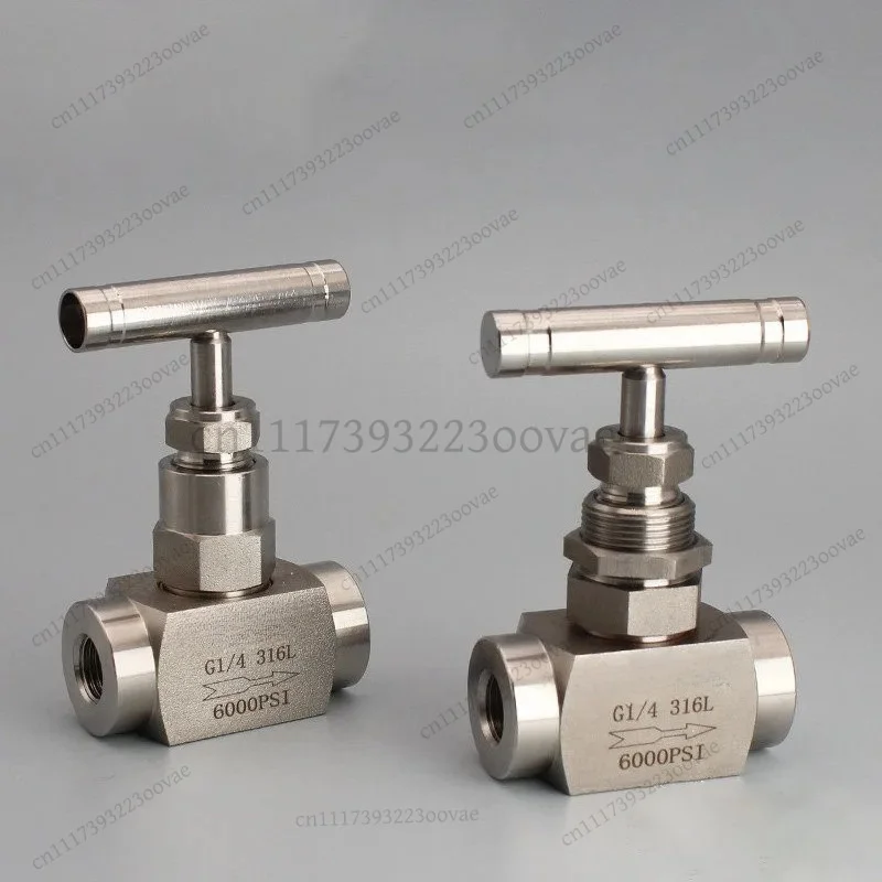 LF-316 Stainless Steel Needle Valve High Pressure 6000PSI Female Thread BSPP NPT 1/8 1/4 3/8 1/2 Inch Panel Mount