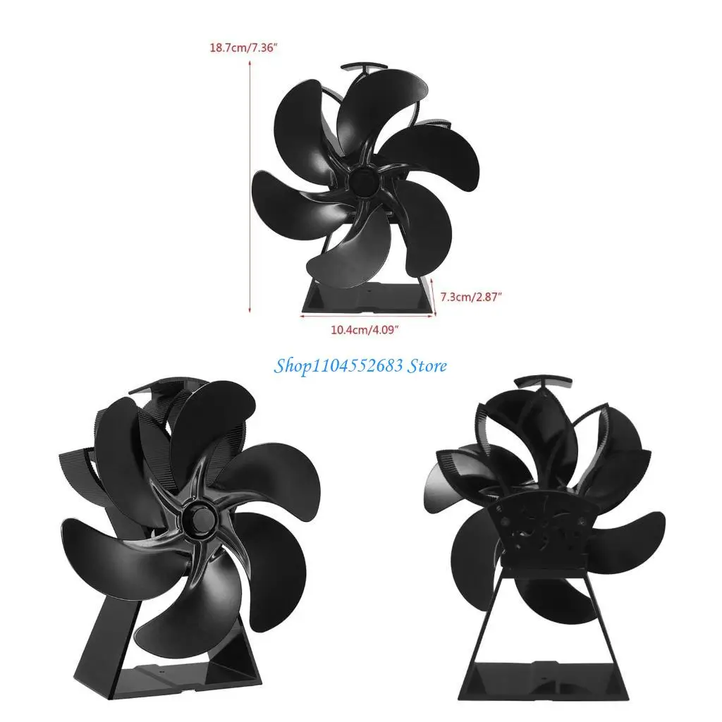 

Y6GD 6 Blade Heat Powered Stove Fan Mini Fireplace Fan Log Burning Fan Quiet Fireplace Efficient Heat Distribution