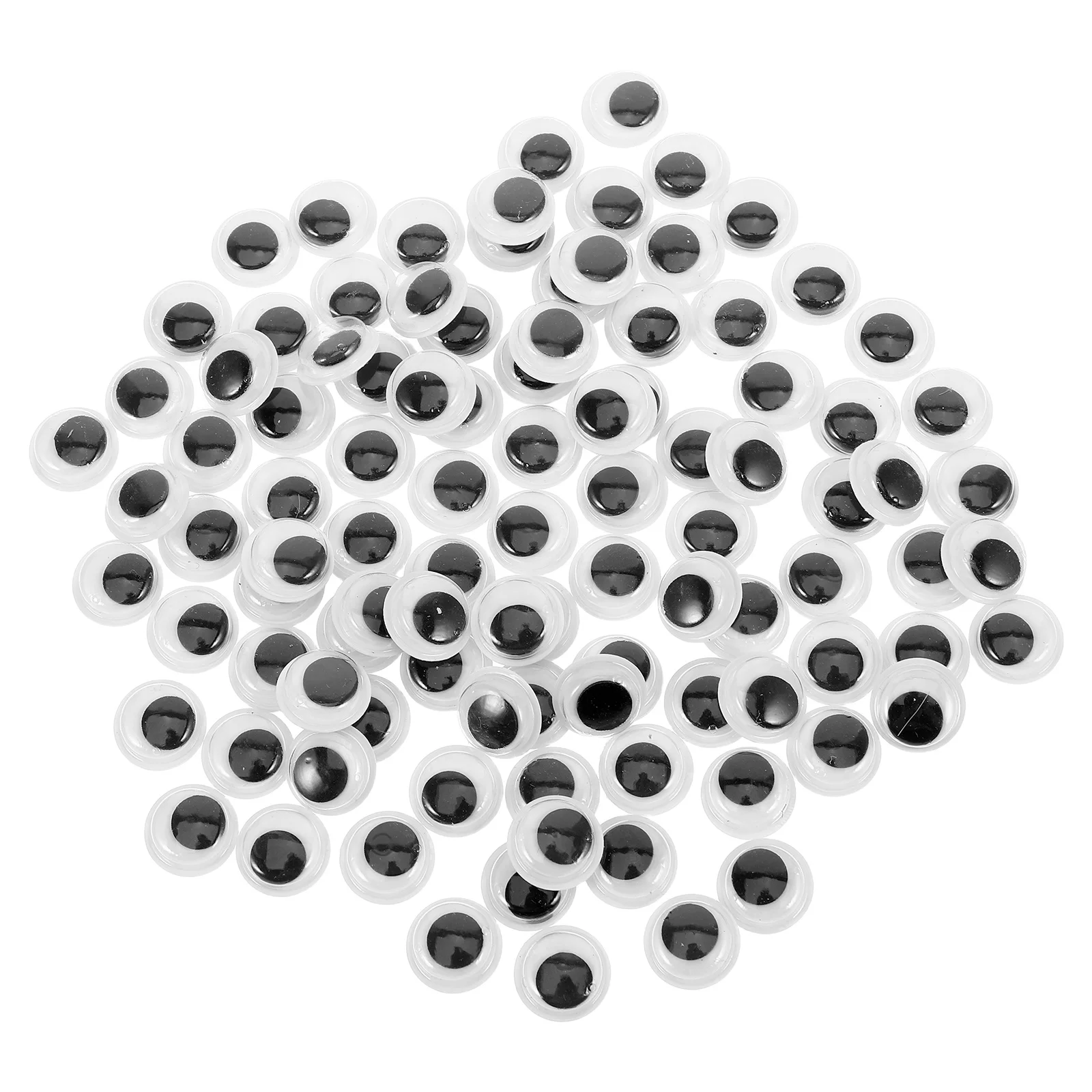 100 olhos plásticos redondos dos pces 12mm para globos oculares autoadesivos móveis artesanais suprimentos de artesanato criativo para animais de pelúcia e
