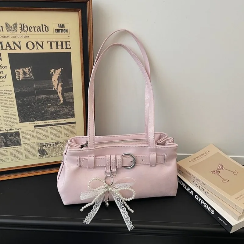 Minimalist Designer Leather Shoulder Bag Women Handbag Tote Crossbody Purse Satchel Vintage Diaper Bag