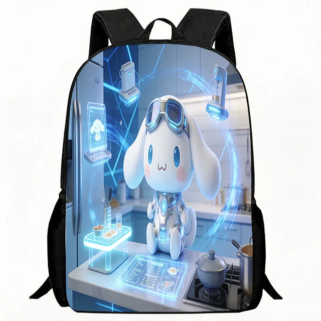 

Kids Bag Sci-Fi Tech Puppy Print Backpack Kids Breathable School Bag Adjustable Padded Straps Durable Polyester Casual Daypack F
