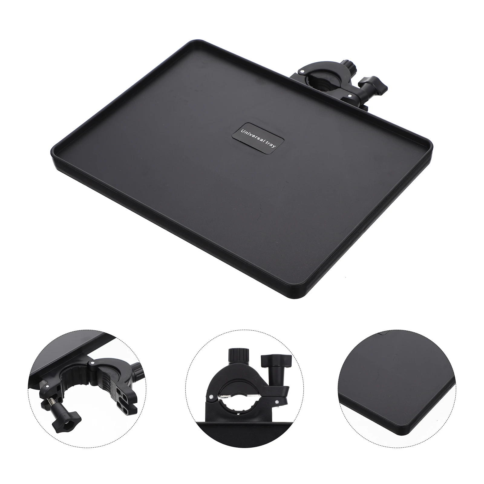 

1pc Plastic Tray 22x16.5cm Durable Live Broadcast Microphone Stand Shelf Sound Card Holder Adjustable Clamp Rack Easy Clean