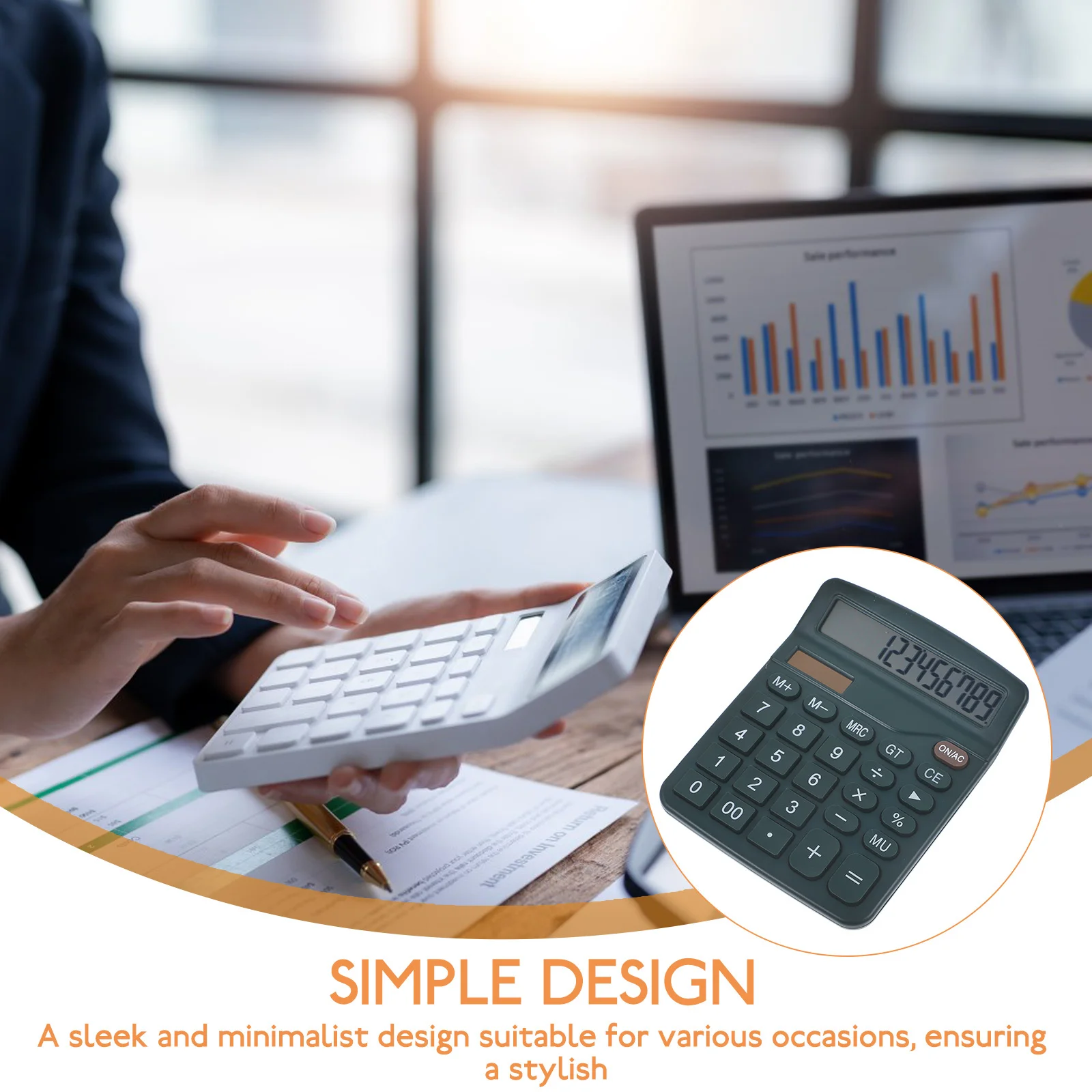 Калькулятор на солнечной энергии, большие кнопки для студентов, ультратонкий настольный простой базовый офисный зеленый дизайн, учебный инструмент, калькуляторы