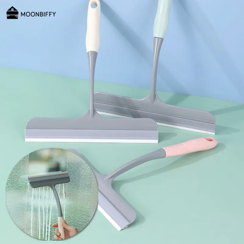 Window Glass Wiper with Silicone Blade Mirror Cleaner Holder Hook Car Glass Shower Squeegee Household Cleaning Bathroom Scraper