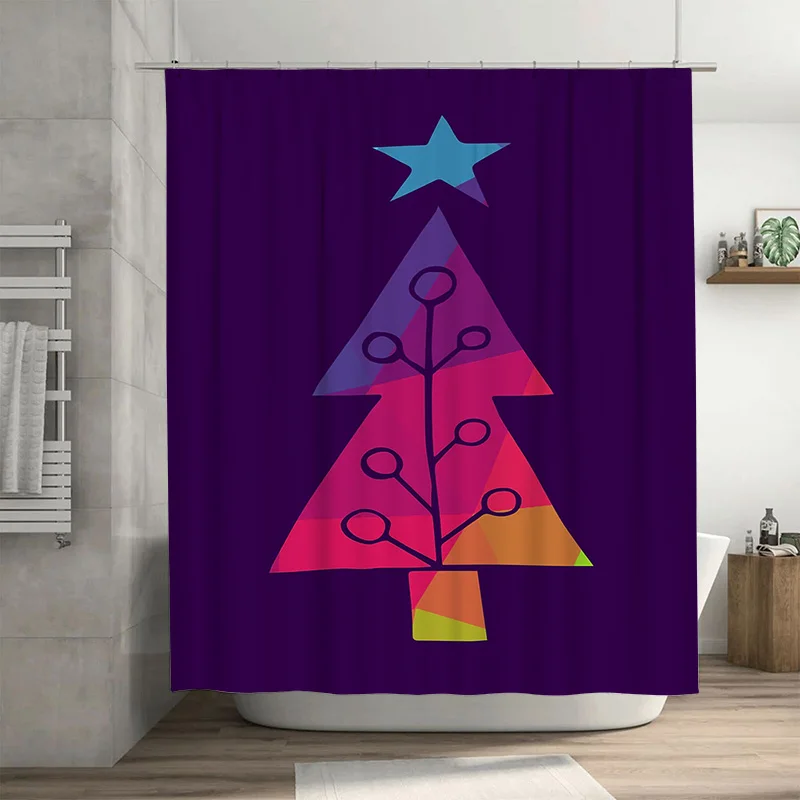 

Tuniu Charming Abstract Tree Shower Curtain Modern Art Bathroom Decor Unique Forest Pattern Cute Nature Design Vibrant Colors St