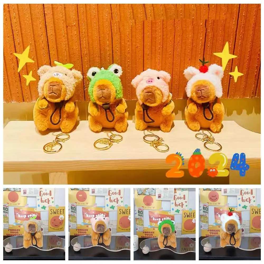 

Detachable Head Cove Capybara Keychain Toy Cartoon Plush Stuffed Bag Pendant Toys Soft Fluffty Doll Keyring Kids