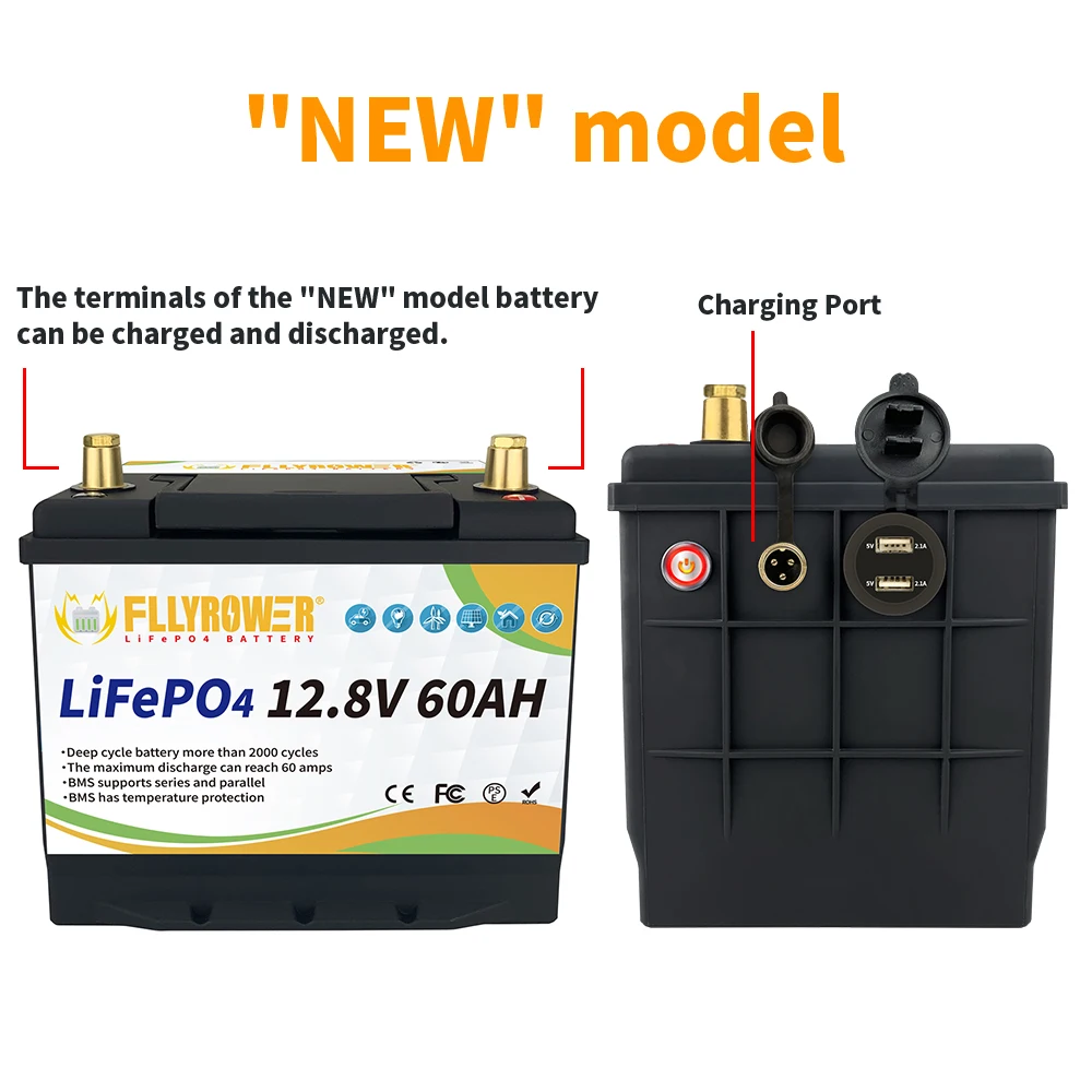 Europe Warehouse 12V 60 100 120 200Ah LiFePO4 Iron Phosphate Energy Battery Pack With BMS For Golf Cart RV Campers Fast Shipping