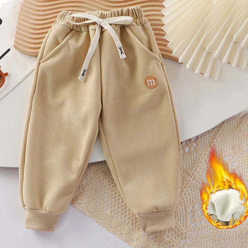 

Children Autumn and Winter Thick Outer Protective Pants with Added Fleece Small and Medium-sized BabyAlpaca Fleece Leg Binding