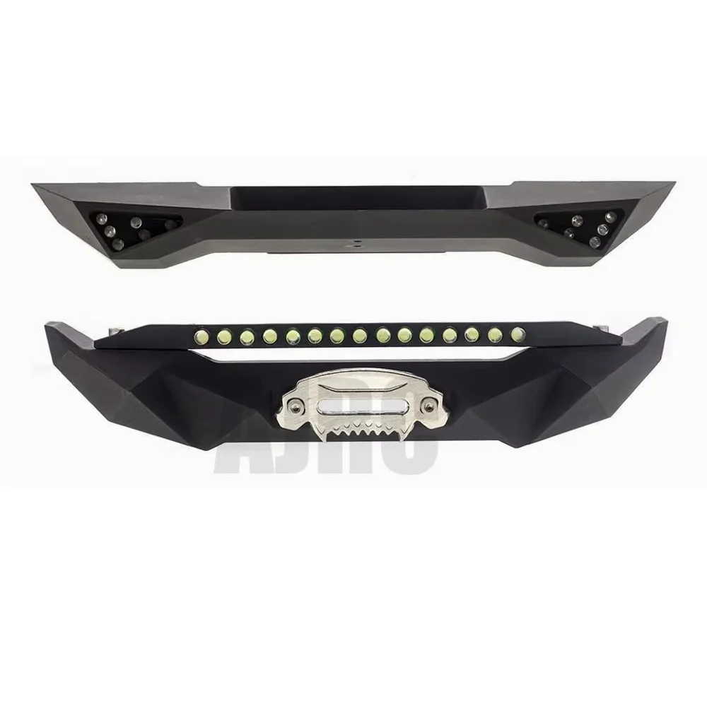 for 1/10 RC Crawler TRX4 Axial SCX10 & SCX10 II 90046 D90 Upgrade Parts RC Car Front Rear Bumper with Lights